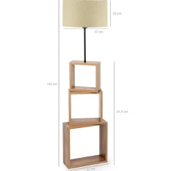 Lampadaire AYD crème - 20x37x140 cm
