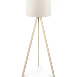 Lampadaire Ayd crème/chêne - 38x140 cm