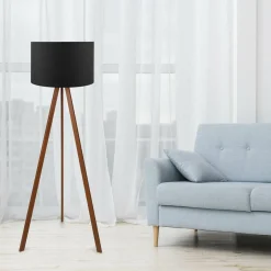 Lampadaire Ayd noir/brun - 38x140 cm