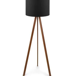 Lampadaire Ayd noir/brun - 38x140 cm