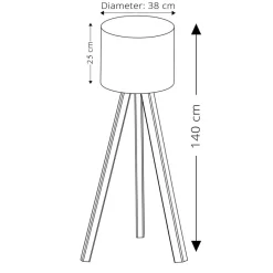 Lampadaire Ayd noir/brun - 38x140 cm