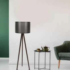 Lampadaire Bubble noir/noyer - D.38x145 cm