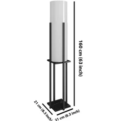 Lampadaire Dor noir - 21x21x160 cm