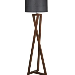 Lampadaire Macka noir/noyer - D.45x166 cm