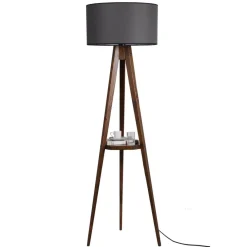 Lampadaire Sehbali noyer/gris - D.45x153 cm