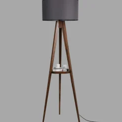Lampadaire Sehbali noyer/gris - D.45x153 cm