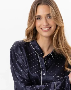 Liquette en satin Moon marine