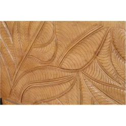 Lit sculpté manguier floria marron - 165x212x110 cm