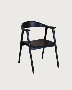 Lot de 2 Chaise Dewi en teck massif noir
