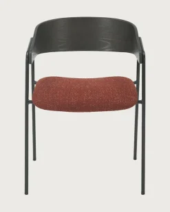 lot de 4 Chaise wisla en tissu avec dossier en bois et pieds en métal