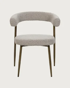 Lot de 4 chaises Agda en tissu et pieds métal