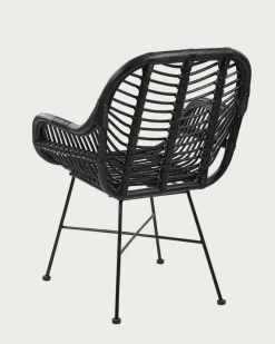 Lot de 4 chaises Myko en rotin noir