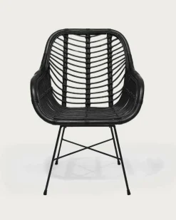 Lot de 4 chaises Myko en rotin noir