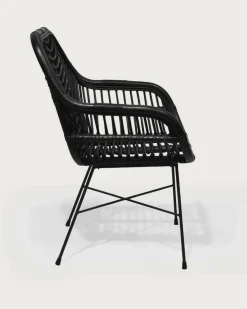 Lot de 4 chaises Myko en rotin noir