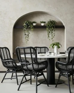 Lot de 4 chaises Sapporo en rotin noir