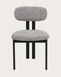 Lot de 4 chaises Zuno en tissu grise et pieds métal