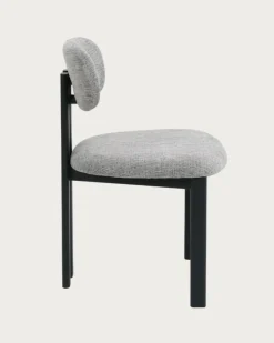 Lot de 4 chaises Zuno en tissu grise et pieds métal