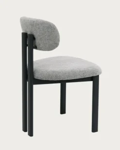 Lot de 4 chaises Zuno en tissu grise et pieds métal