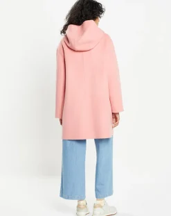 Manteau 100% Laine Charlotte rose