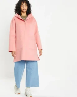 Manteau 100% Laine Charlotte rose