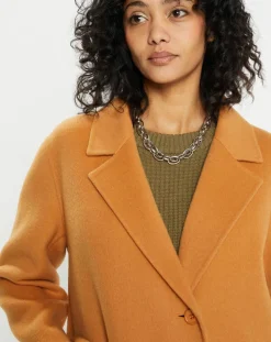 Manteau 100% Laine Chloe light camel