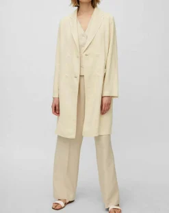 Manteau 100% Lin double boutonnage beige
