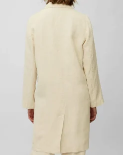 Manteau 100% Lin double boutonnage beige