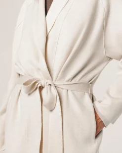 Manteau Aishwarya long blanc écru