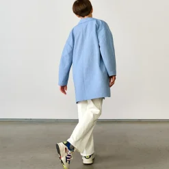 Manteau droit oversize Santana bleu clair