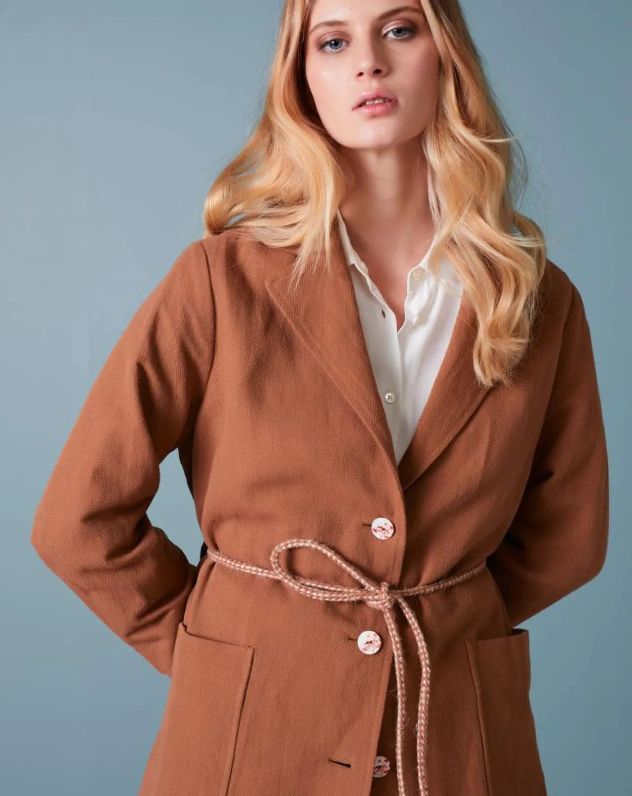 Manteau en Coton & Lin mélangés Chiku écureuil