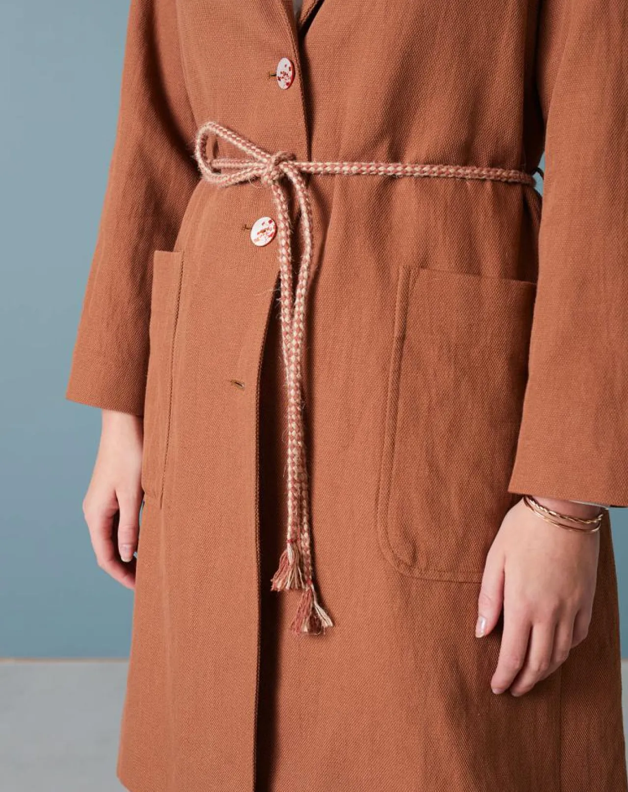 Manteau en Coton & Lin mélangés Chiku écureuil