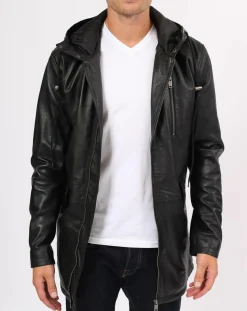 Manteau en Cuir Ibiza noir