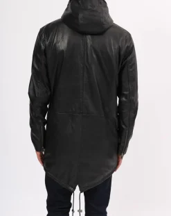 Manteau en Cuir Ibiza noir