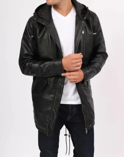 Manteau en Cuir Ibiza noir