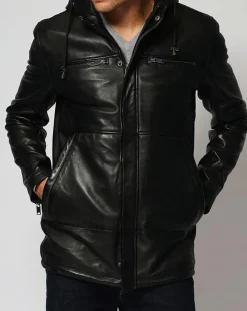 Manteau en Cuir Jordan noir
