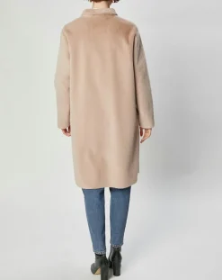 Manteau en Fausse Fourrure Olivia beige rosé