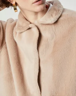 Manteau en Fausse Fourrure Olivia beige rosé