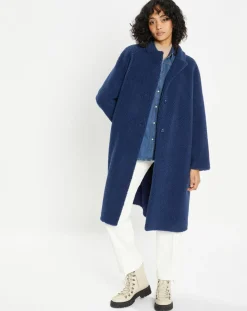 Manteau en Fausse Fourrure Romy indigo