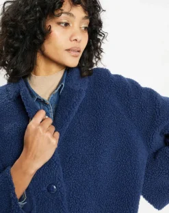 Manteau en Fausse Fourrure Romy indigo