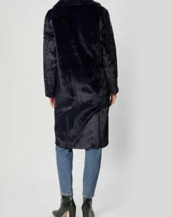 Manteau en Fausse Fourrure Eliza marine