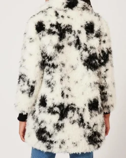 Manteau en fausse fourrure Hippy Nounours noir/blanc