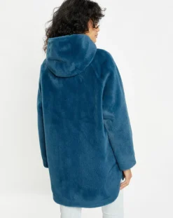 Manteau en Fausse Fourrure Avi bleu