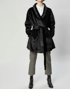 Manteau en Fausse Fourrure Marika noir