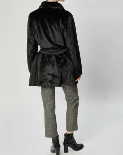 Manteau en Fausse Fourrure Marika noir