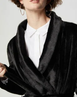 Manteau en Fausse Fourrure Marika noir