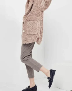 Manteau en fausse fourrure Menthe vieux rose