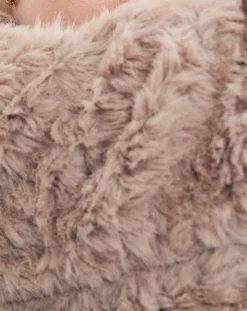 Manteau en fausse fourrure Menthe vieux rose