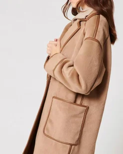 Manteau en Fausse Peau Monranda camel