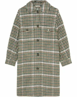 Manteau en Laine mélangée à carreaux multicolore