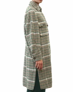 Manteau en Laine mélangée à carreaux multicolore